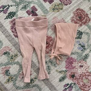 Kate Quinn Pink Ribbed Kids Leggings